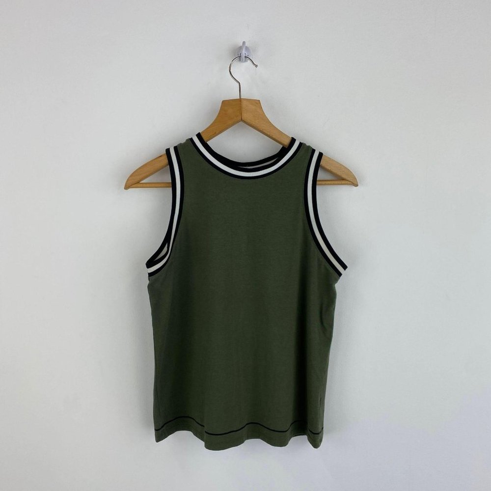 HUNTER Cotton Blend Sleeveless Olive Green Top